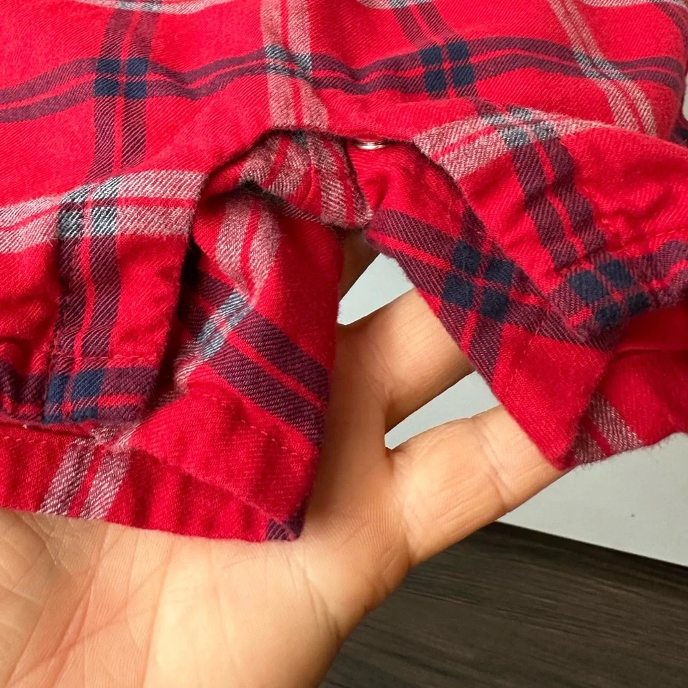 Janie & Jack Red Plaid Tartan One Piece Romper Shortalls (Size 12-18 Months)